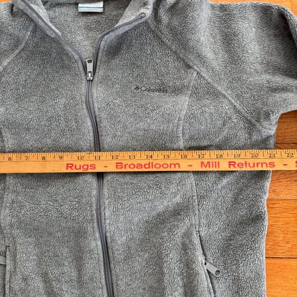 Columbia Full Zip Sweater Womens XL Zip Pockets Fleece Cinch Soft Gray Drawcords - Picture 4 of 6